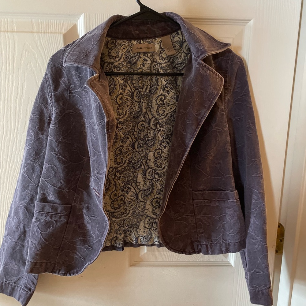 Stylish Purple Blazer with Floral Pattern